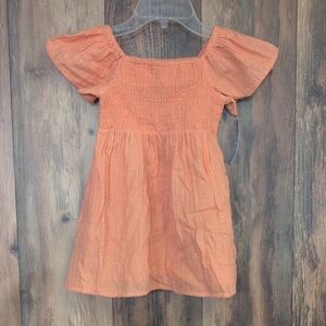 Cat & Jack Shimmery Orange Kids Dress NWT 3T           M208